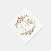 Geometrisches Blush und Rose - Hochzeit der golden Serviette (Ecke)