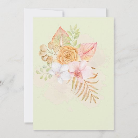 Geometrisches Boho Floral Special Hochzeitsinforma Einladung (Rückseite)