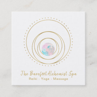 *~* Geometrisches Boho Mandala Gold Heilige Geomet Quadratische Visitenkarte