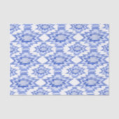 Geometrisches Boho Muster blaues Geschenk Seidenpapier (Vorderseite)
