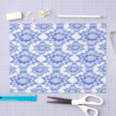 Geometrisches Boho Muster blaues Geschenk Seidenpapier (Handwerk)