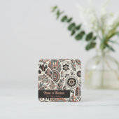 Geometrisches Boho Quadratische Visitenkarte (Stehend Vorderseite)