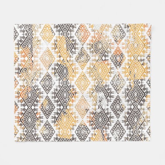 Geometrisches Boho-Stamm: Störendes Muster. Fleecedecke (Vorderseite (Horizontal))