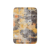 Geometrisches Boho Tribal Distressed Muster Badematte (Vorderseite Vertikal)