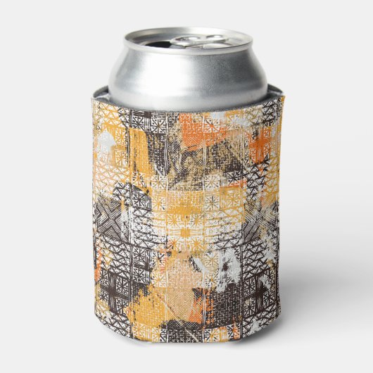 Geometrisches Boho Tribal Distressed Muster Dosenkühler (Kanne Vorderseite)
