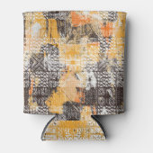 Geometrisches Boho Tribal Distressed Muster Dosenkühler (Vorderseite)