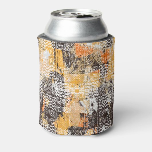 Geometrisches Boho Tribal Distressed Muster Dosenkühler (Kanne Rückseite)