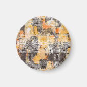 Geometrisches Boho Tribal Distressed Muster Magnet (Vorne)