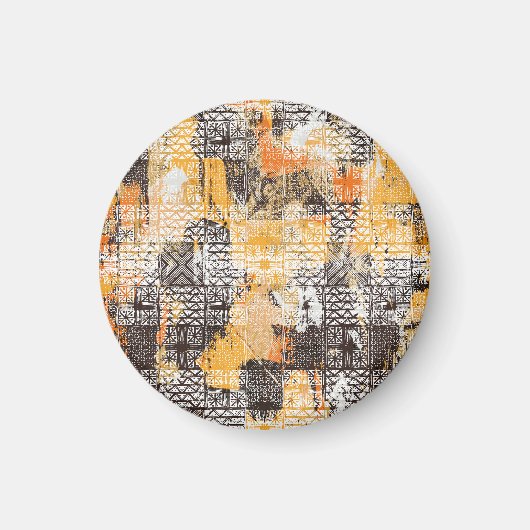 Geometrisches Boho Tribal Distressed Muster Magnet (Vorne)