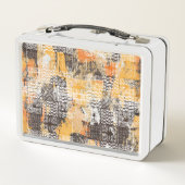 Geometrisches Boho Tribal Distressed Muster Metall Brotdose (Rückseite)