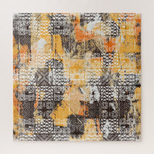 Geometrisches Boho Tribal Distressed Muster Puzzle