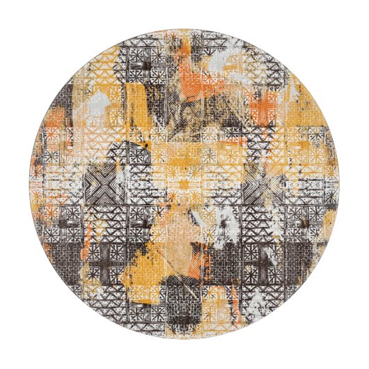 Geometrisches Boho Tribal Distressed Muster Schneidebrett (Vorderseite)