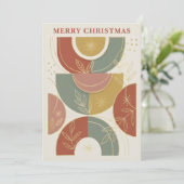 Geometrisches Boho-Weihnachten Feiertagskarte (Stehend Vorderseite)