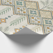 Geometrisches botanisches Volkskunstmuster Geschenkpapier (Ecke)