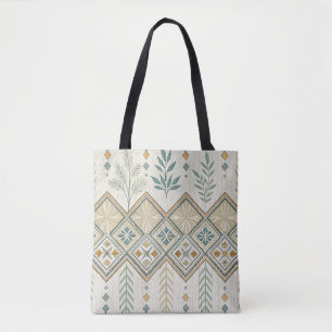 Geometrisches botanisches Volkskunstmuster Tasche