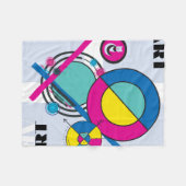 Geometrisches Brahaus mit Typografie Fleecedecke (Vorderseite (Horizontal))