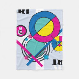 Geometrisches Brahaus mit Typografie Fleecedecke