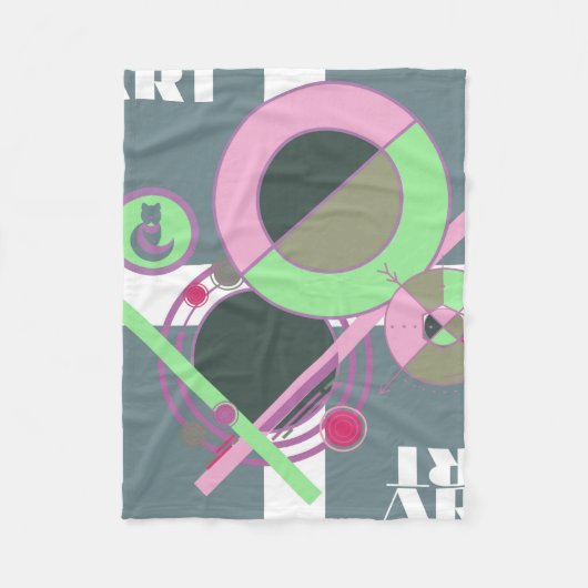 Geometrisches Brahaus mit Typografie Fleecedecke (Vorderseite)