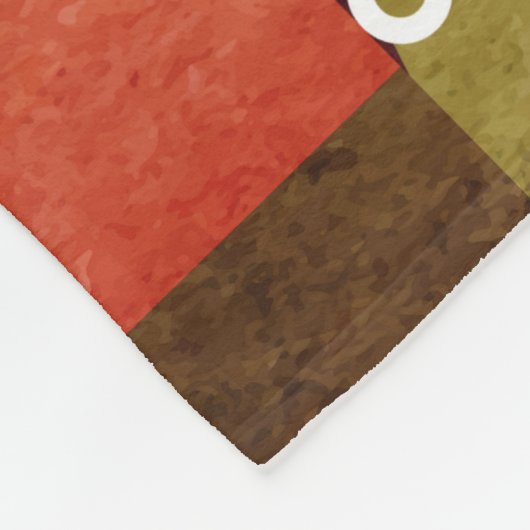 Geometrisches Brahaus mit Typografie Fleecedecke (Ecke)