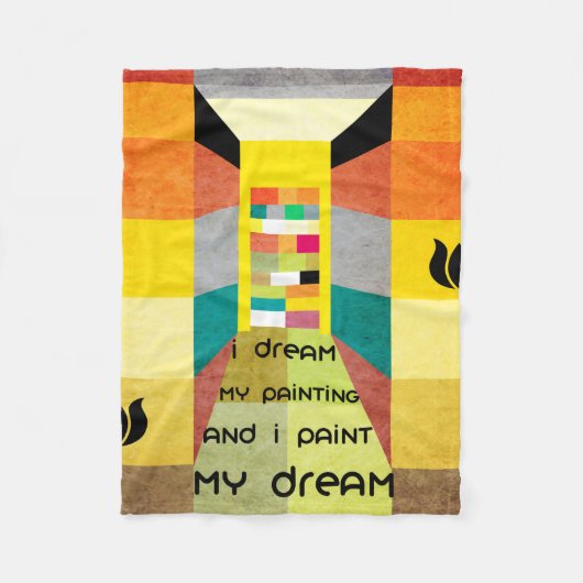 Geometrisches Brahaus mit Typografie Fleecedecke (Vorderseite)