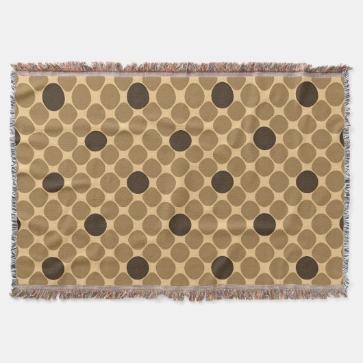 Geometrisches braunes Muster mit Kreisen Decke (Vorderseite)