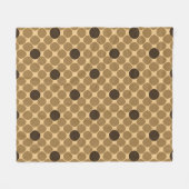 Geometrisches braunes Muster mit Kreisen Fleecedecke (Vorderseite (Horizontal))