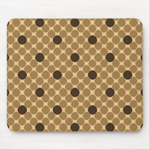 Geometrisches braunes Muster mit Kreisen Mousepad