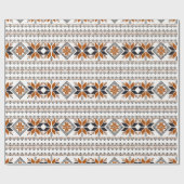 Geometrisches braunes und weißes Stammmuster Geschenkpapier (Flach)