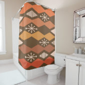 Geometrisches Braunorrange des Atomalters Duschvorhang (Beispiel)