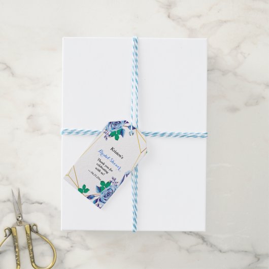 Geometrisches Brautparty aus goldfarbenem Rahmen Geschenkanhänger (Mit Garn)