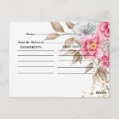 Geometrisches Brautparty aus goldfarbenem Rahmen Postkarte (Rückseite)