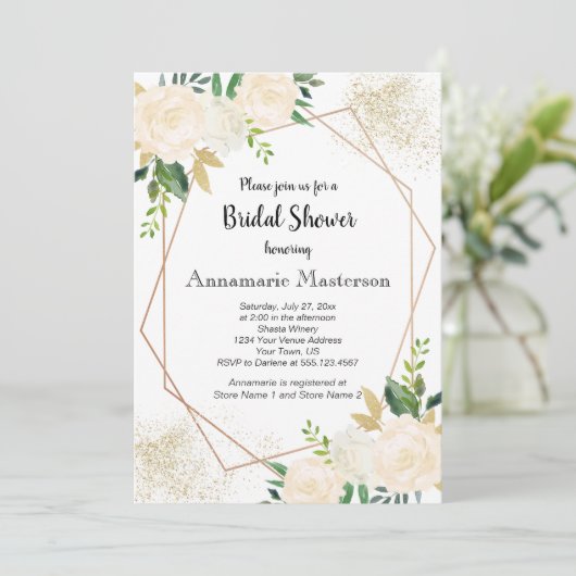 Geometrisches Brautparty | Einladung (Stehend Vorderseite)