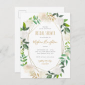 Geometrisches Brautparty Einladungspostkarte (Vorne/Hinten)