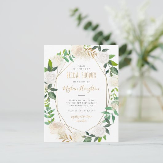 Geometrisches Brautparty Einladungspostkarte (Stehend Vorderseite)