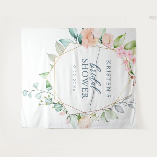 Geometrisches Brautparty für die Blumenpastel Wandteppich (Vorderseite (Horizontal))