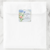 Geometrisches Brautparty für die Wasserfarbe Rosa Quadratischer Aufkleber (Tasche)