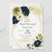 geometrisches Brautparty für Elfenbein Einladung (Vorderseite)