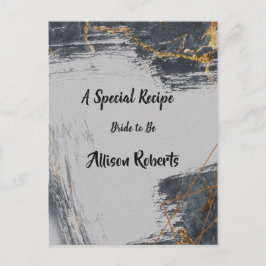 Geometrisches Brautparty für Glitzer aus Marmor Postkarte