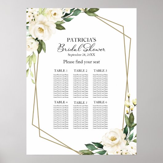 Geometrisches Brautparty für Grünflächen Poster (Vorne)