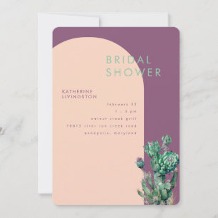 Geometrisches Brautparty für Kakteen, Orchid und B Einladung