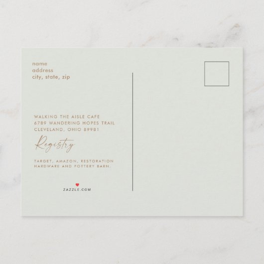 Geometrisches Brautparty für tropische Vegetation Einladungspostkarte (Rückseite)