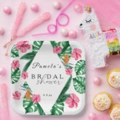 Geometrisches Brautparty für tropisches Palmwasser Pappteller (Party)