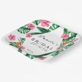 Geometrisches Brautparty für tropisches Palmwasser Pappteller (Gewinkelt)