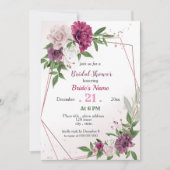 geometrisches Brautparty in rosa Mauve Einladung (Vorderseite)