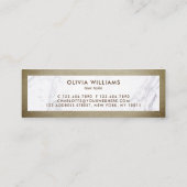 Geometrisches Brown-Gold Scissors Mini Visitenkarte (Rückseite)