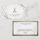 Geometrisches Brown-Gold Scissors Visitenkarte (Vorne/Hinten)