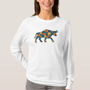 Geometrisches Bull Art - Mosaik Bull City T-Shirt