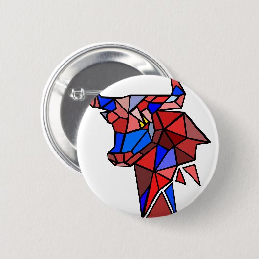 Geometrisches Bull-Icon Button (Vorne & Hinten)