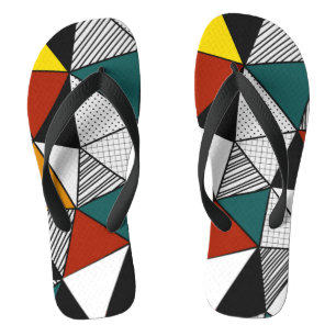 geometrisches, buntes Dreieck Badesandalen