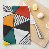 geometrisches, buntes Dreieck Geschirrtuch (Viertel Falte)